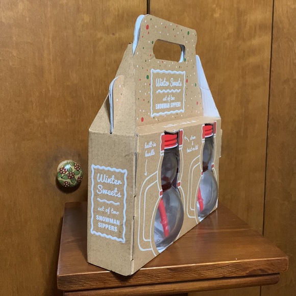 🆕 WINTER ❄️ SWEETS - SET OF TWO SNOWMAN ⛄️ SIPPERS (GLASS) - Picture 3 of 7